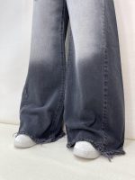 شلوار جین زنانه فول بگ شافل زغالی