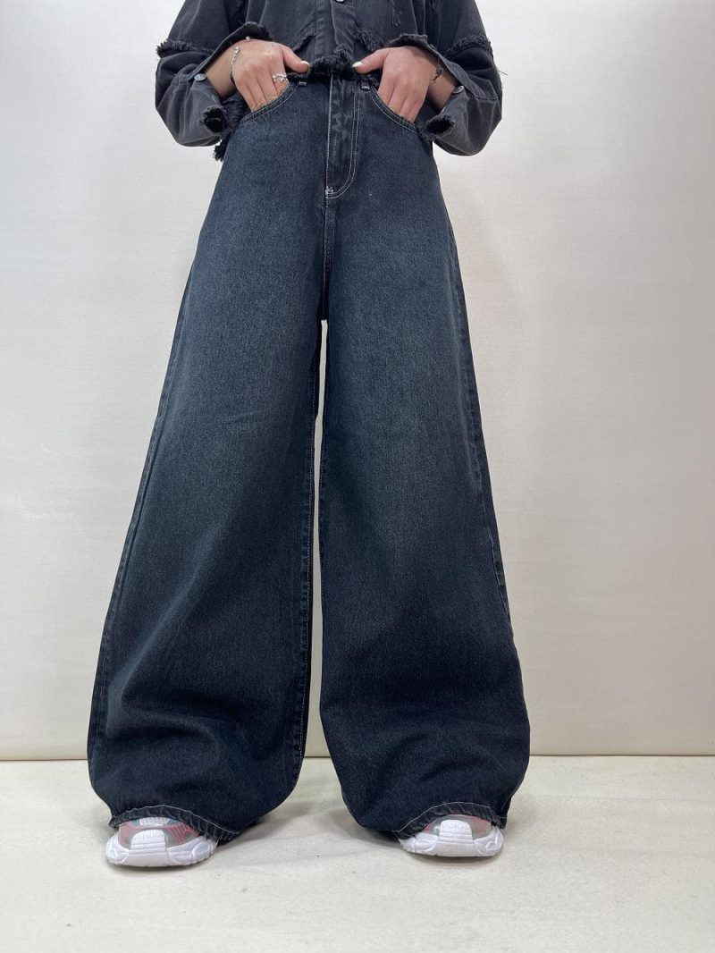 شلوار جین زنانه سوپر بگ سرمه ای