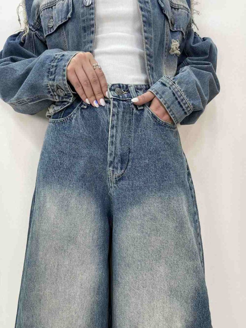 شلوار جین زنانه سوپر بگ آبی