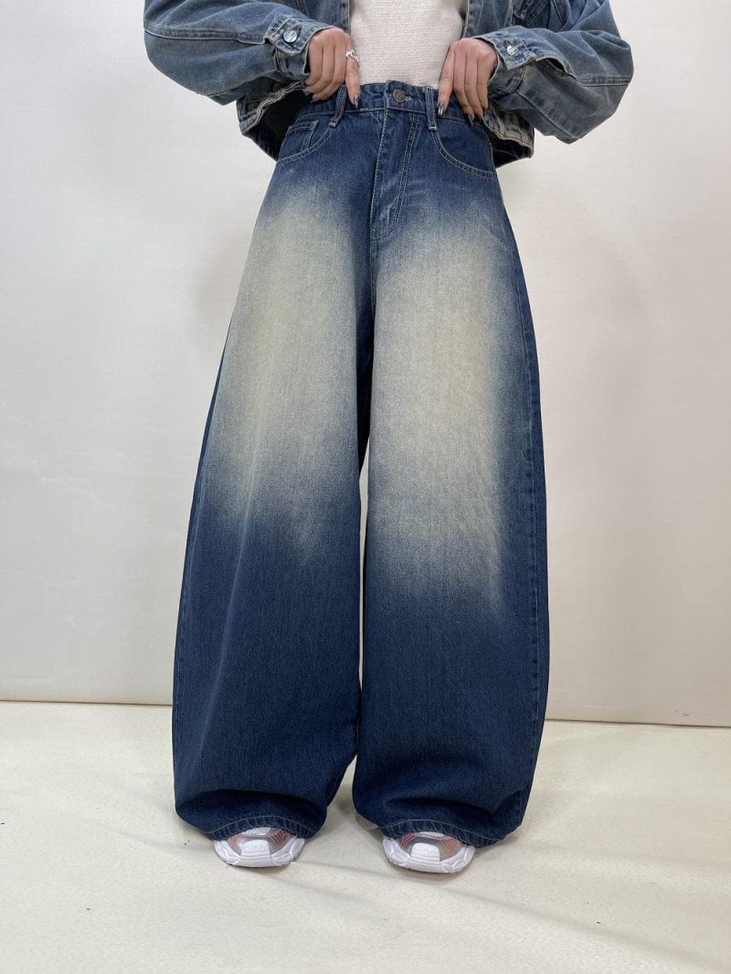 شلوار جین زنانه سوپر بگ سرمه ای