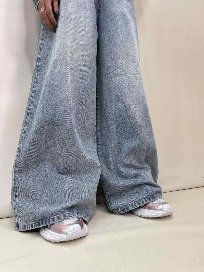 شلوار جین زنانه سوپر بگ آبی روشن