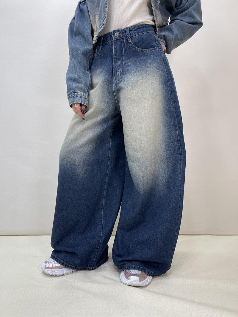 شلوار جین زنانه سوپر بگ سرمه ای