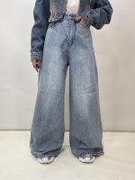 شلوار جین زنانه سوپر بگ آبی روشن
