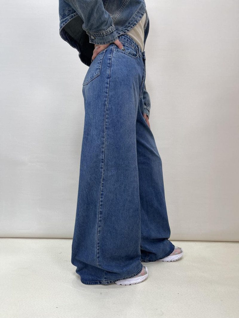 شلوار جین زنانه سوپر بگ آبی