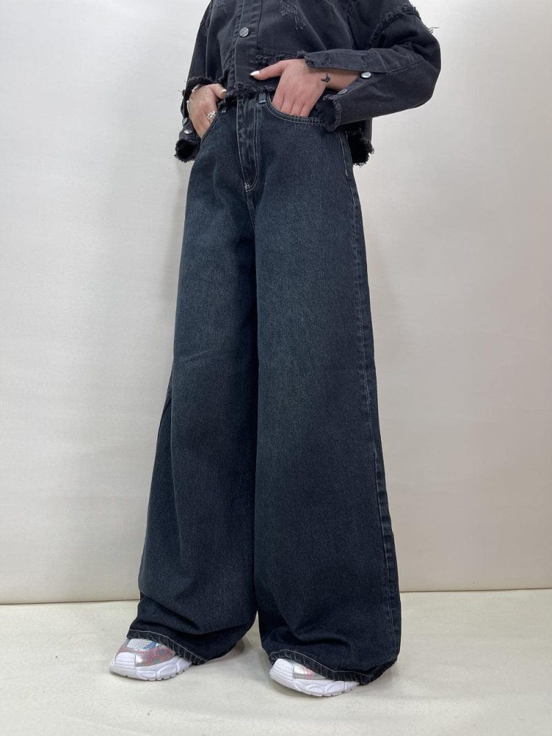 شلوار جین زنانه سوپر بگ سرمه ای