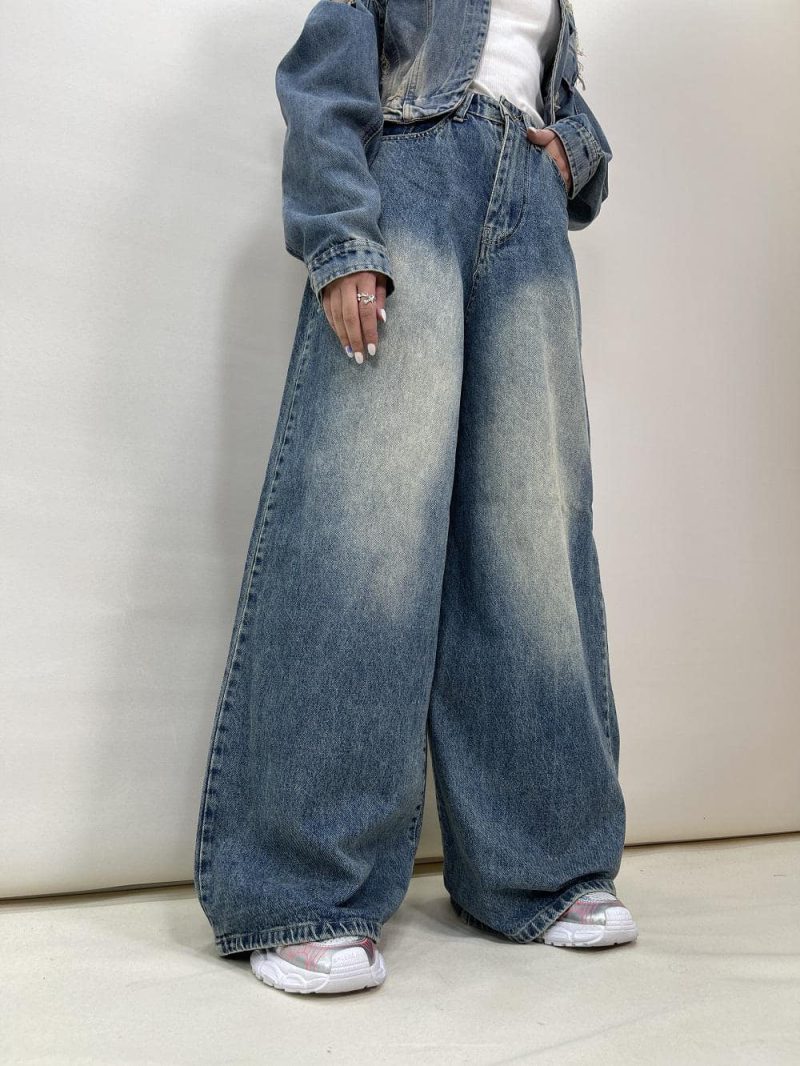 شلوار جین زنانه سوپر بگ آبی