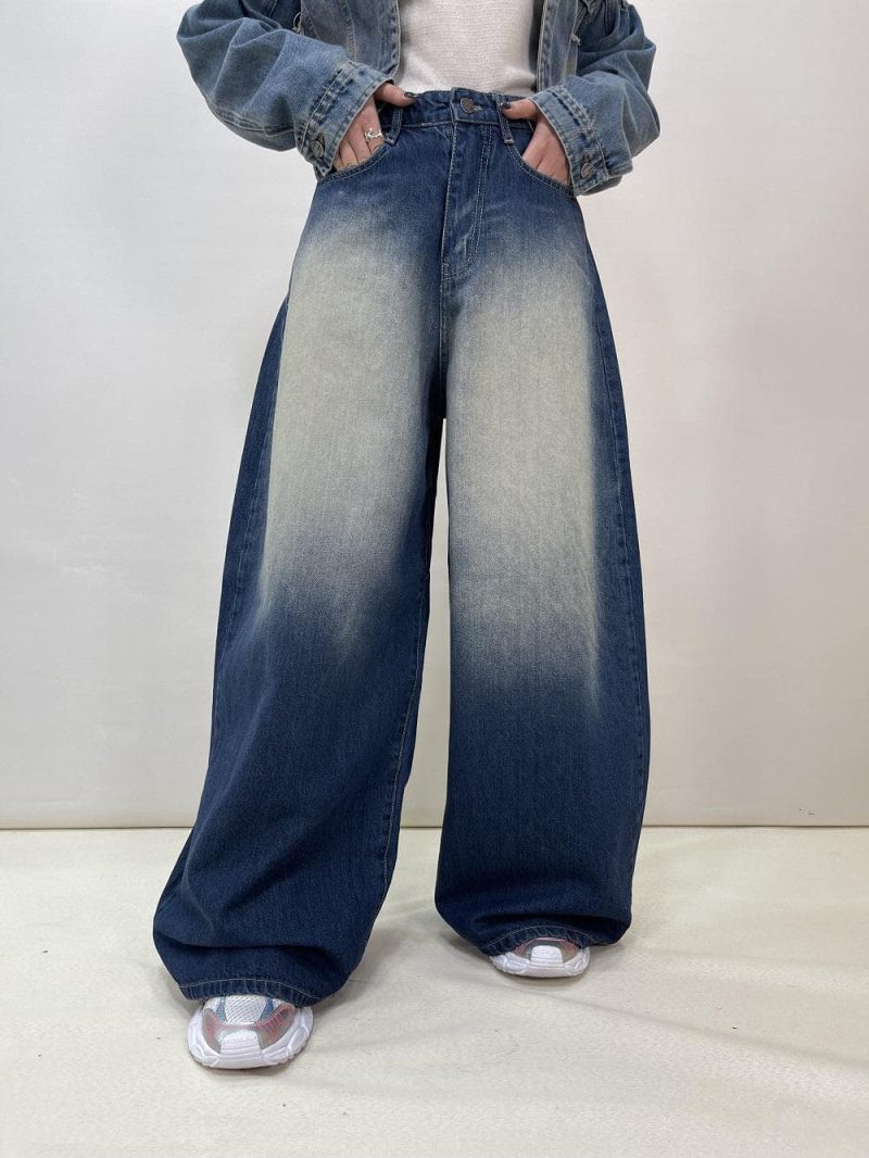 شلوار جین زنانه سوپر بگ سرمه ای