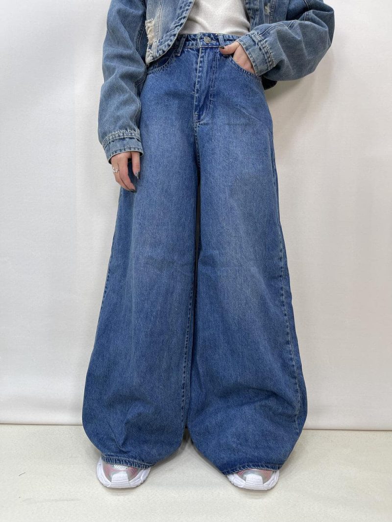 شلوار جین زنانه سوپر بگ آبی