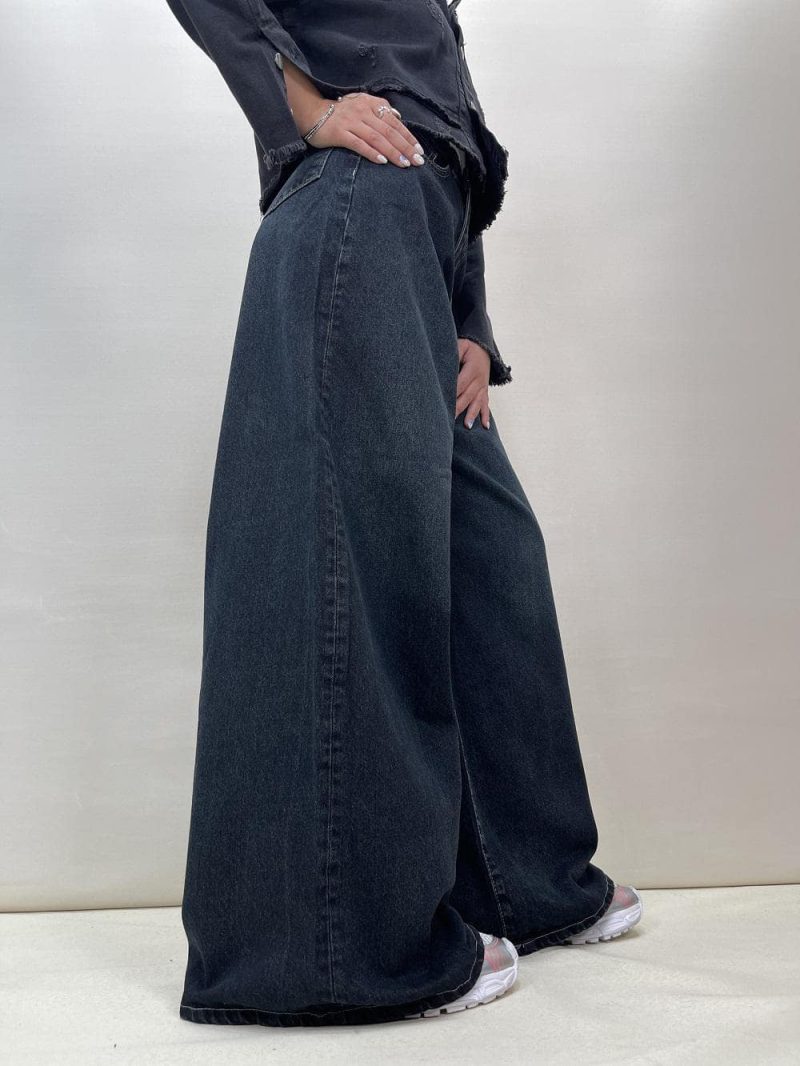 شلوار جین زنانه سوپر بگ سرمه ای