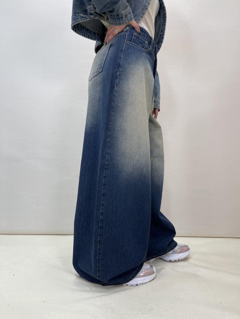 شلوار جین زنانه سوپر بگ سرمه ای