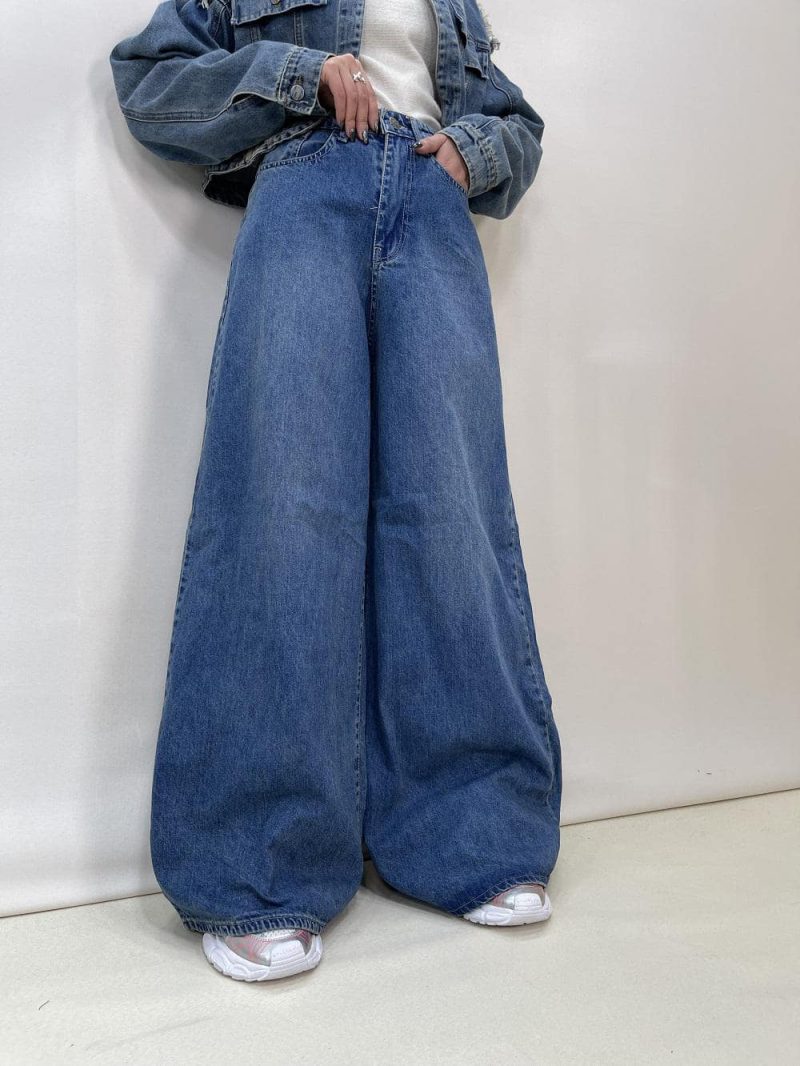 شلوار جین زنانه سوپر بگ آبی