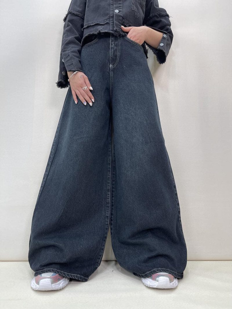 شلوار جین زنانه سوپر بگ سرمه ای