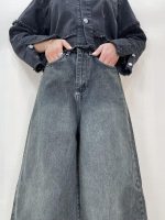 شلوار جین زنانه سوپر بگ زغالی