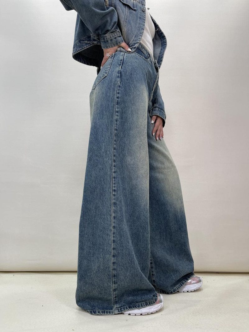 شلوار جین زنانه سوپر بگ آبی