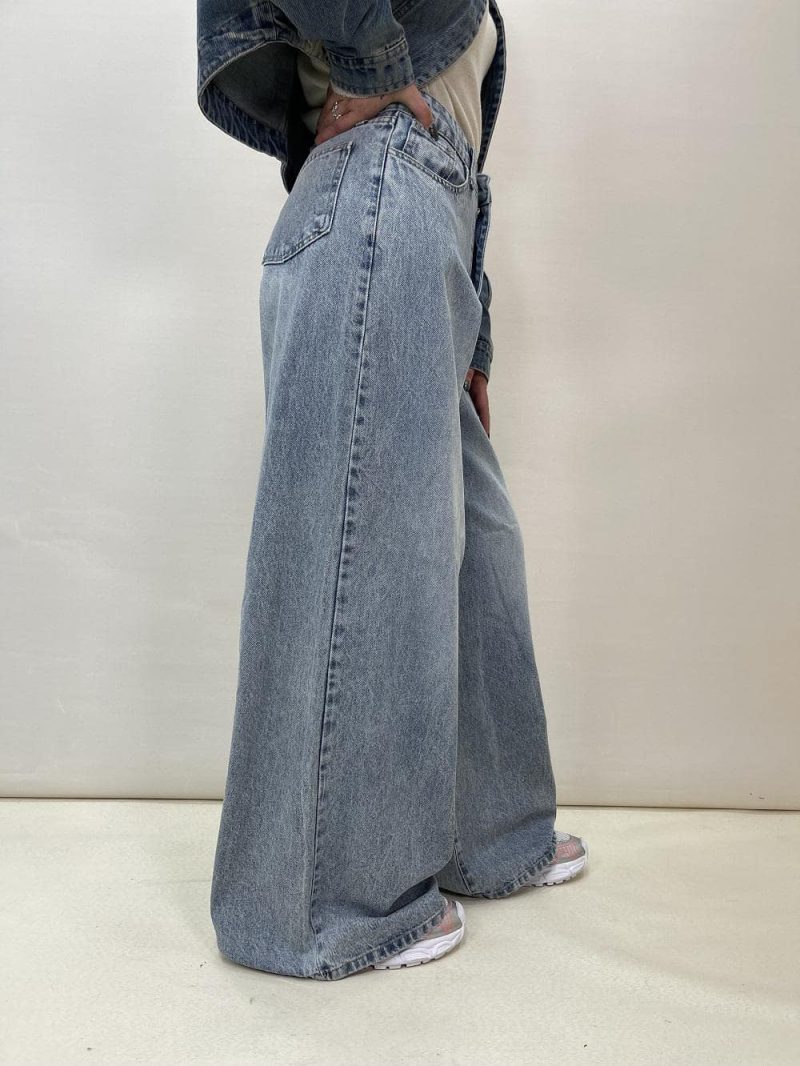 شلوار جین زنانه سوپر بگ آبی روشن