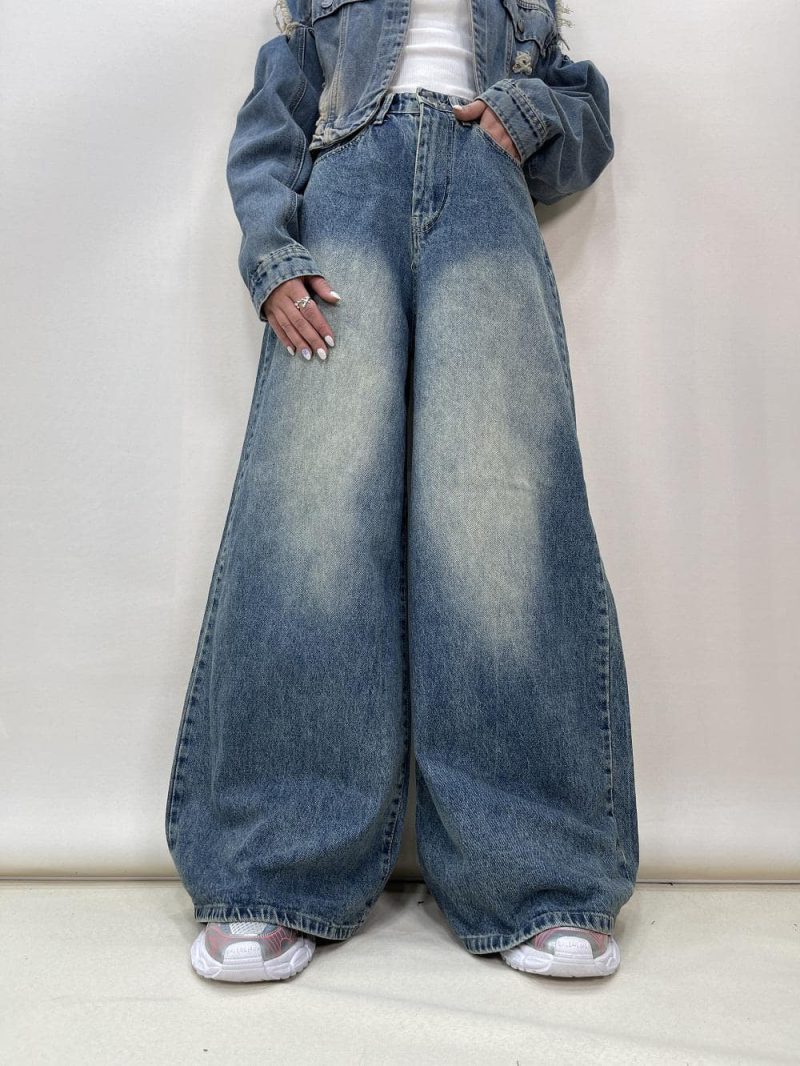 شلوار جین زنانه سوپر بگ آبی