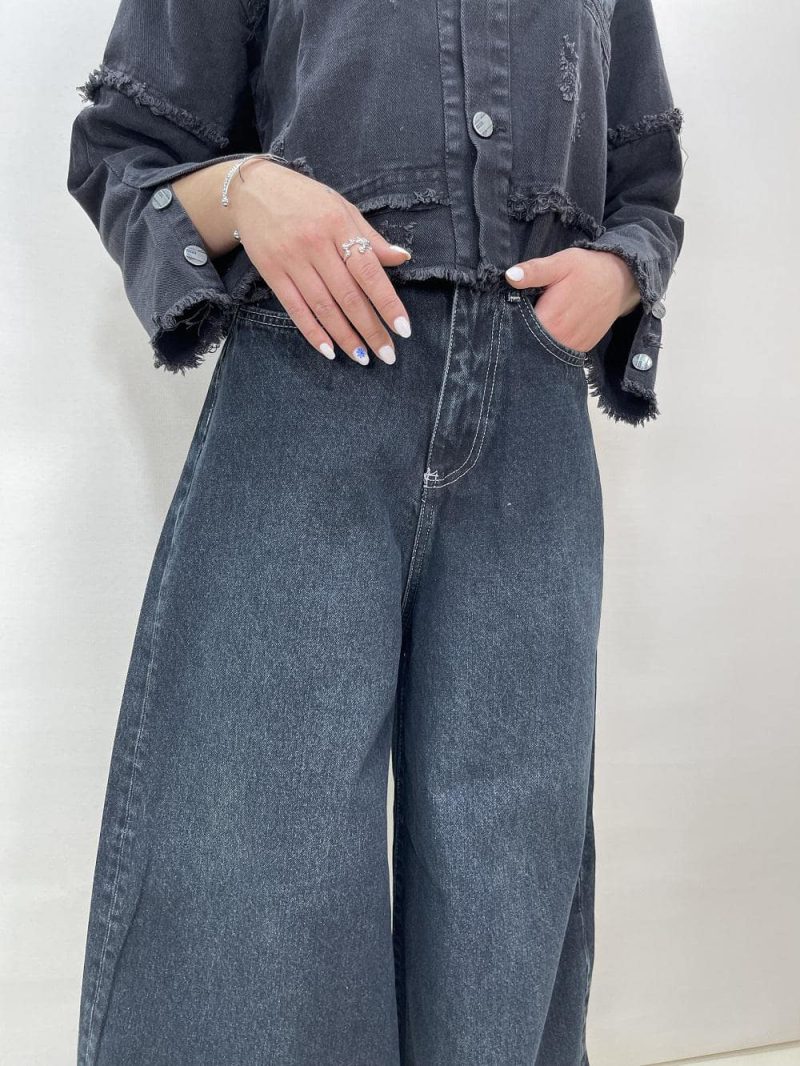 شلوار جین زنانه سوپر بگ سرمه ای