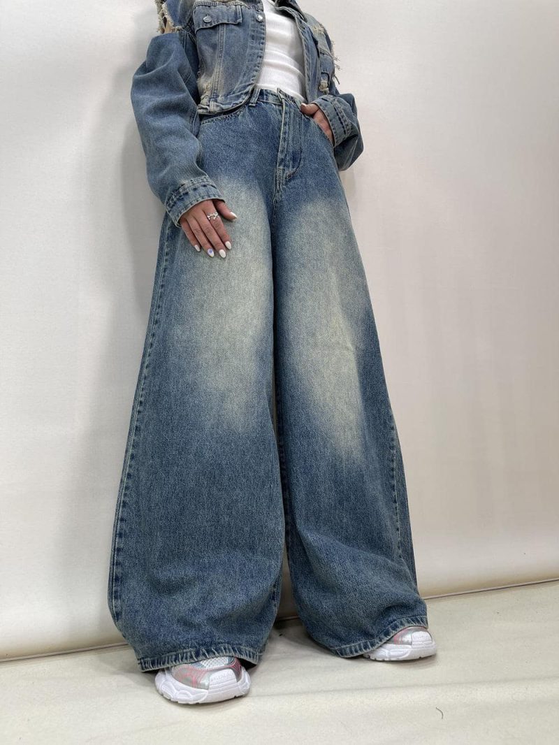 شلوار جین زنانه سوپر بگ آبی