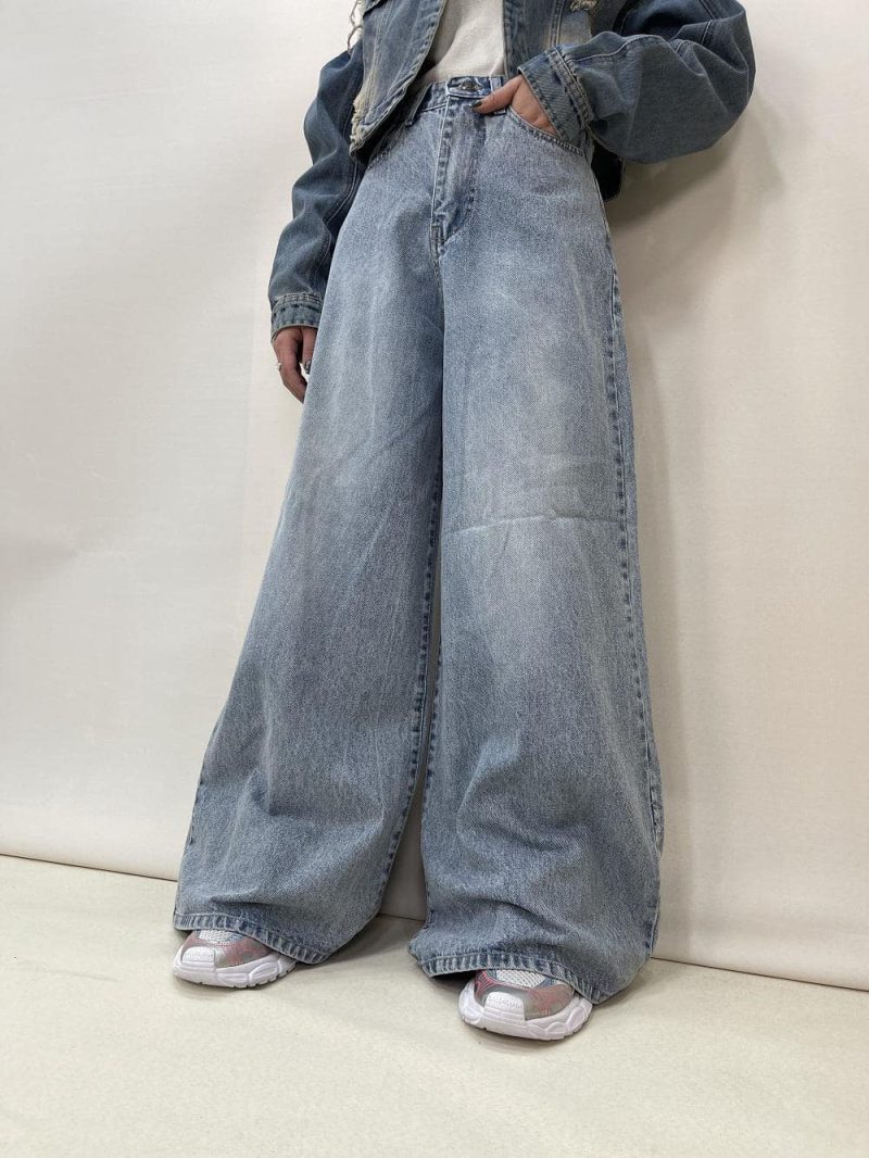 شلوار جین زنانه سوپر بگ آبی روشن