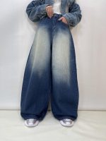 شلوار جین زنانه سوپر بگ سرمه ای