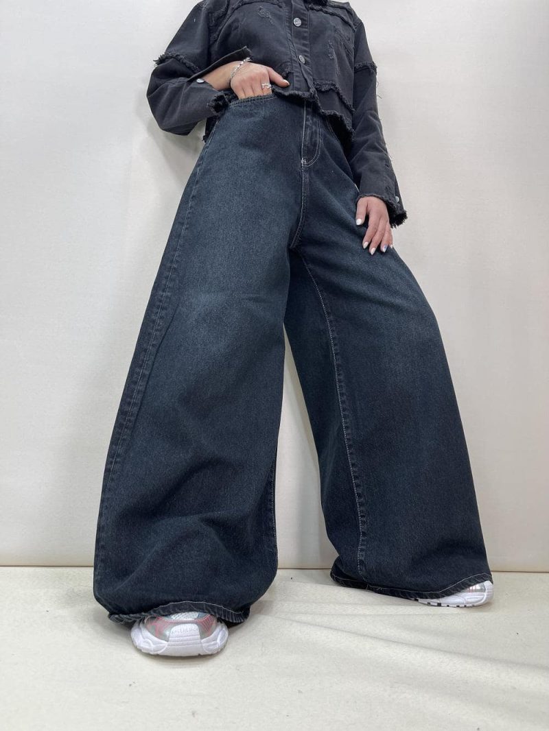 شلوار جین زنانه سوپر بگ سرمه ای