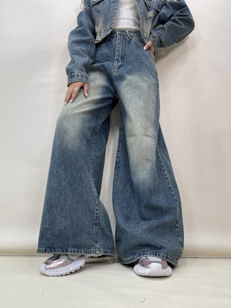 شلوار جین زنانه سوپر بگ آبی