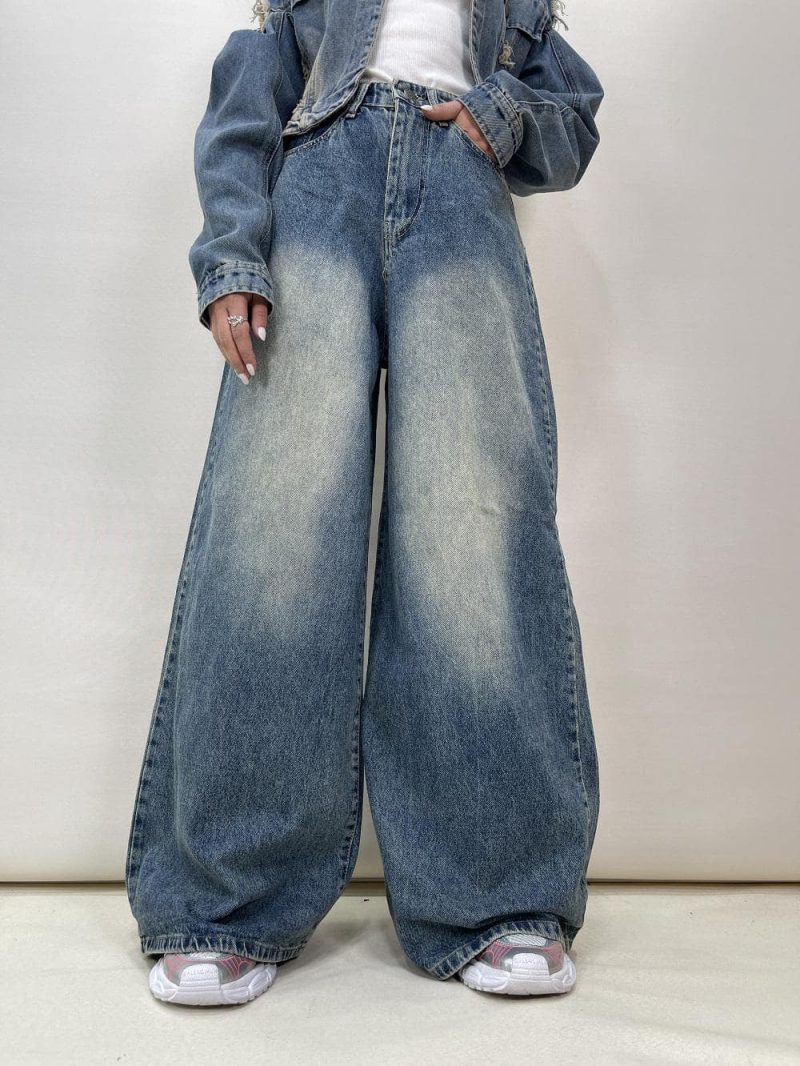 شلوار جین زنانه سوپر بگ آبی