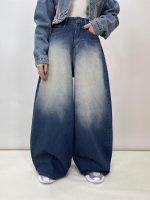 شلوار جین زنانه سوپر بگ سرمه ای