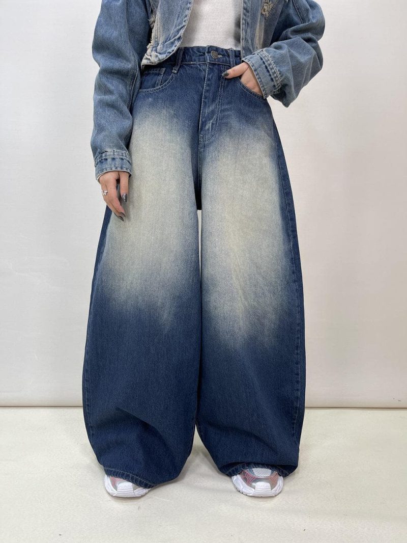 شلوار جین زنانه سوپر بگ سرمه ای