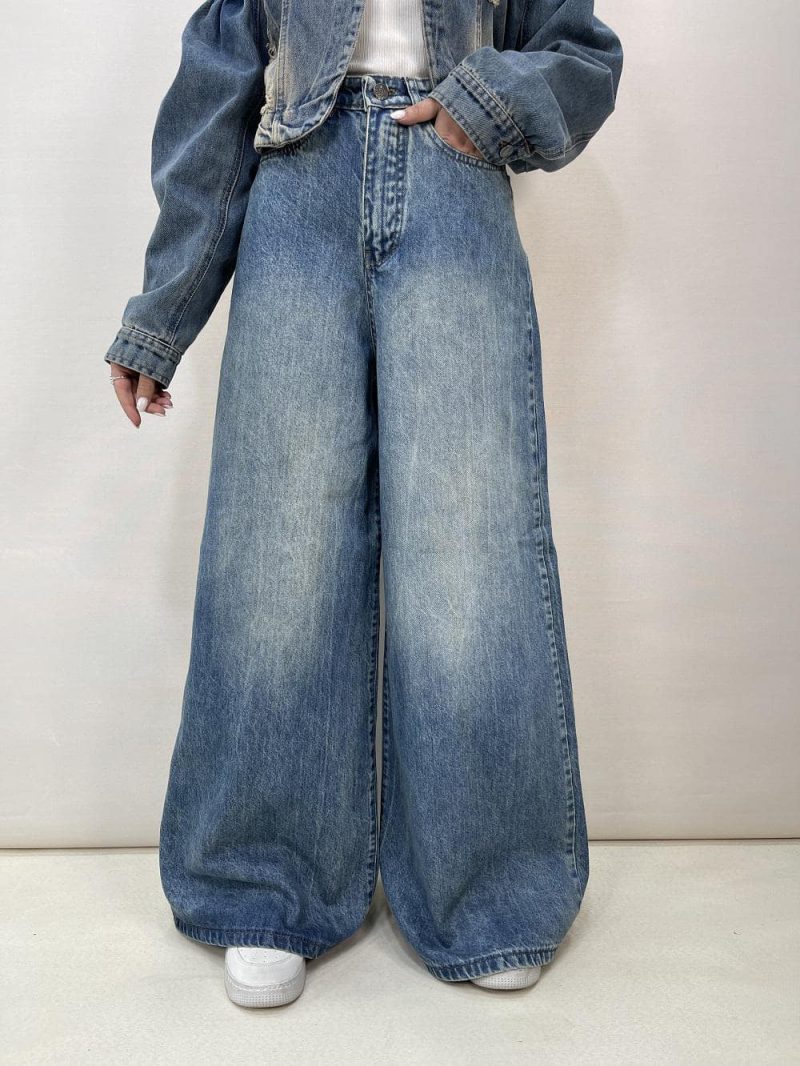 شلوار جین زنانه سوپر بگ آبی