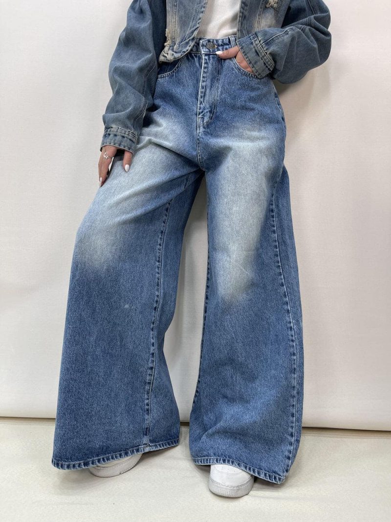 شلوار جین زنانه سوپر بگ آبی