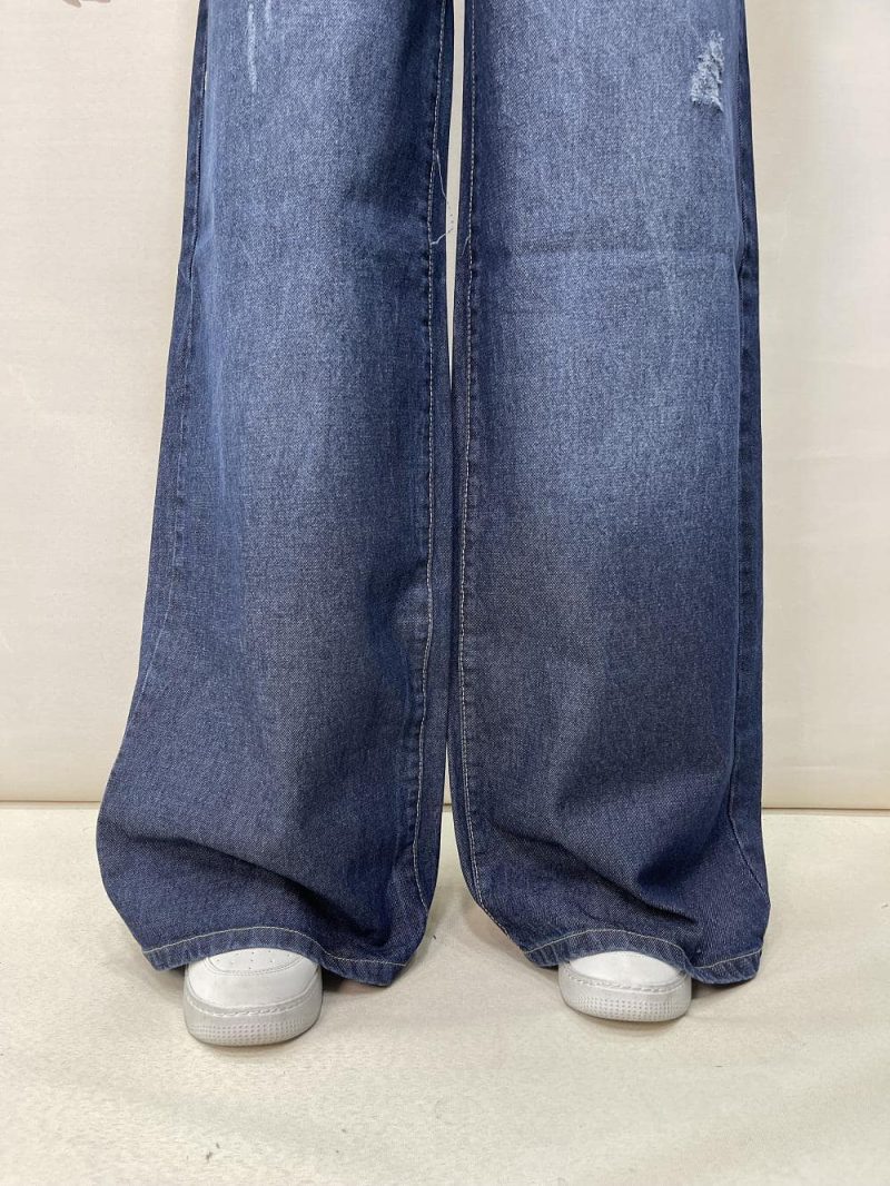 شلوار جین زنانه سوپر بگ آبی تیره