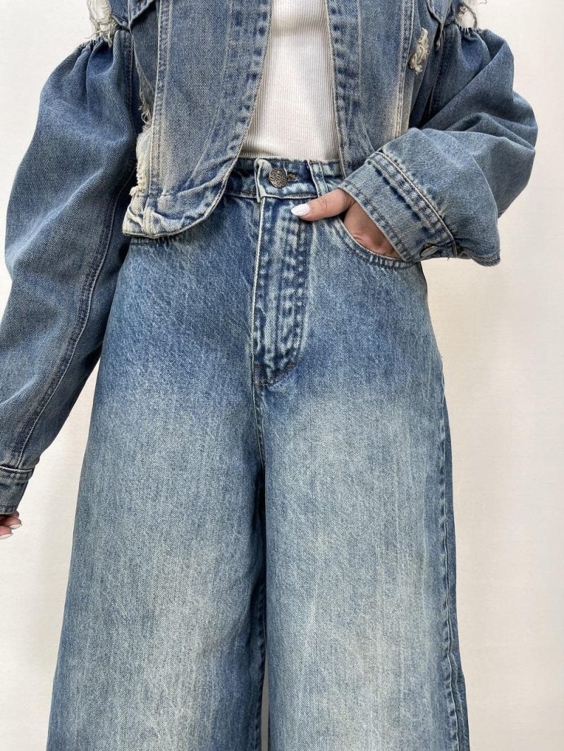 شلوار جین زنانه سوپر بگ آبی