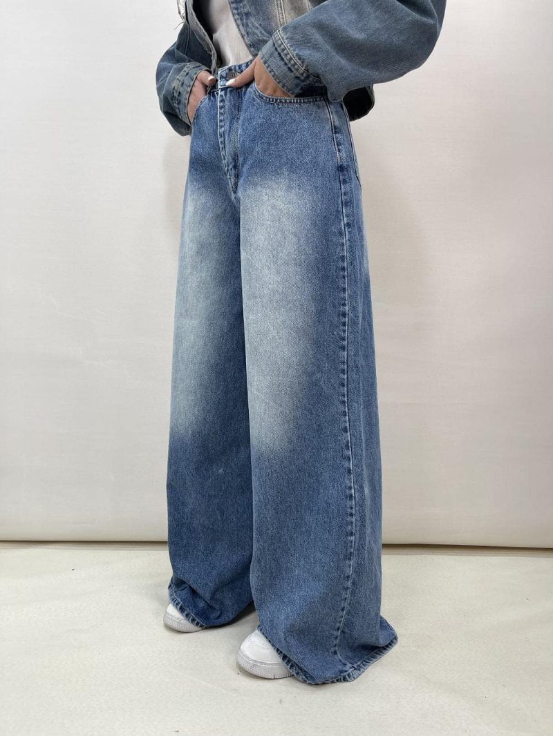 شلوار جین زنانه سوپر بگ آبی