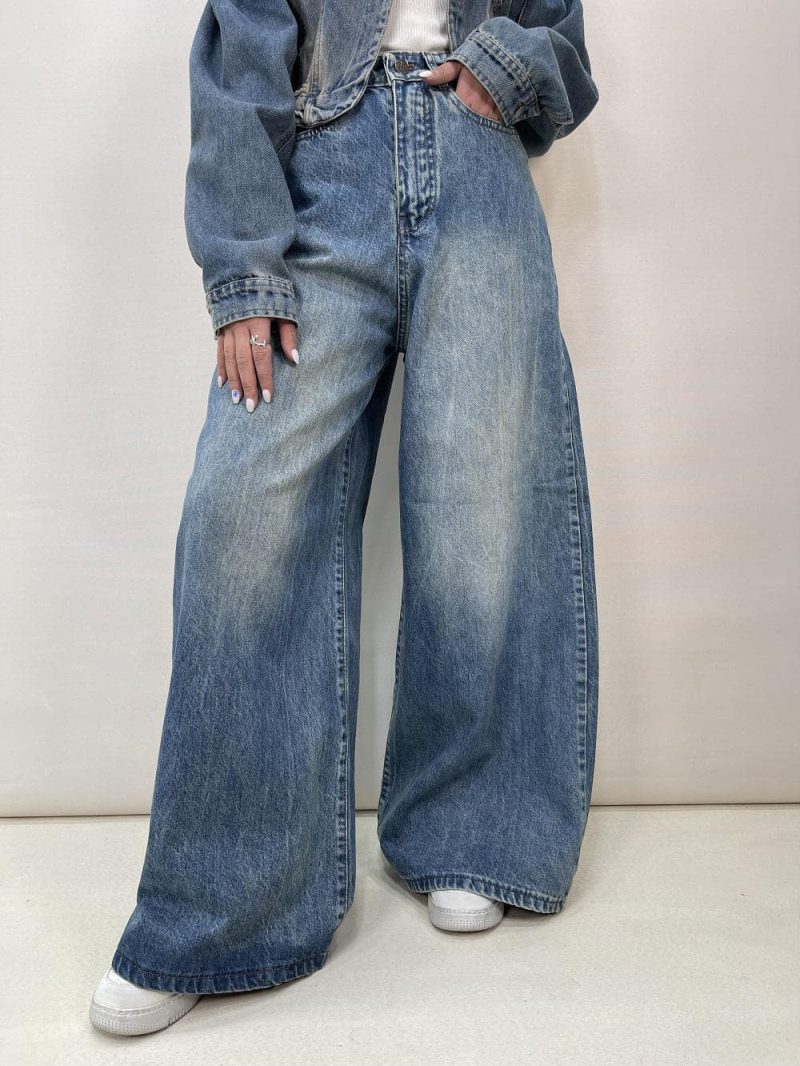 شلوار جین زنانه سوپر بگ آبی