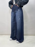 شلوار جین زنانه سوپر بگ آبی تیره