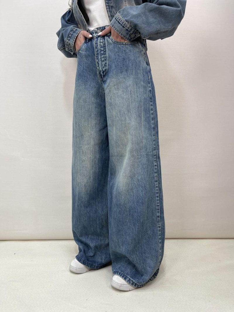 شلوار جین زنانه سوپر بگ آبی