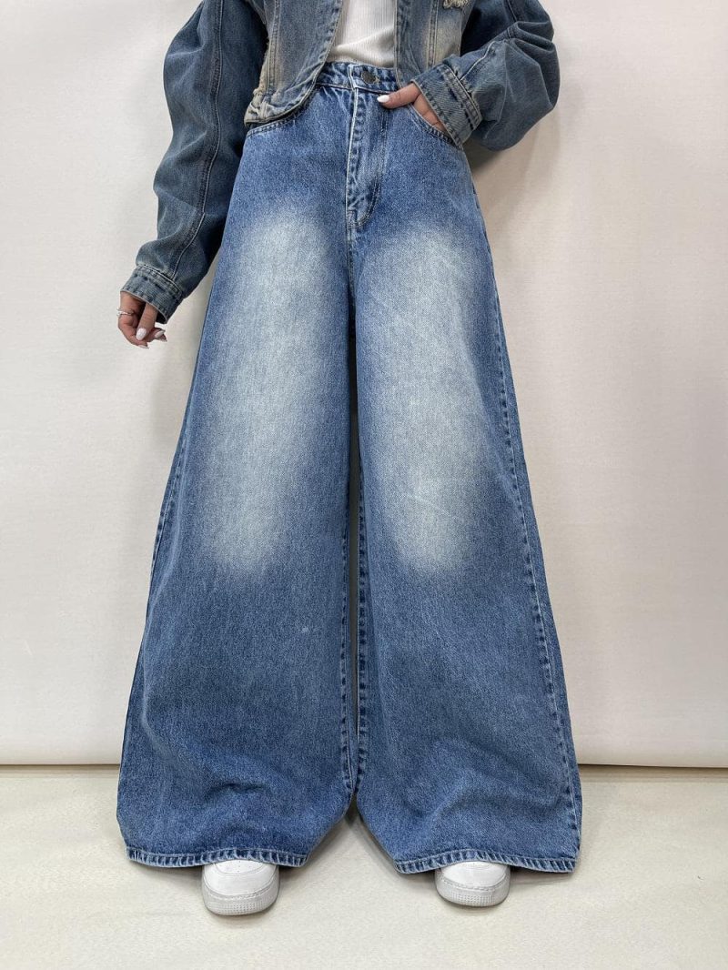 شلوار جین زنانه سوپر بگ آبی