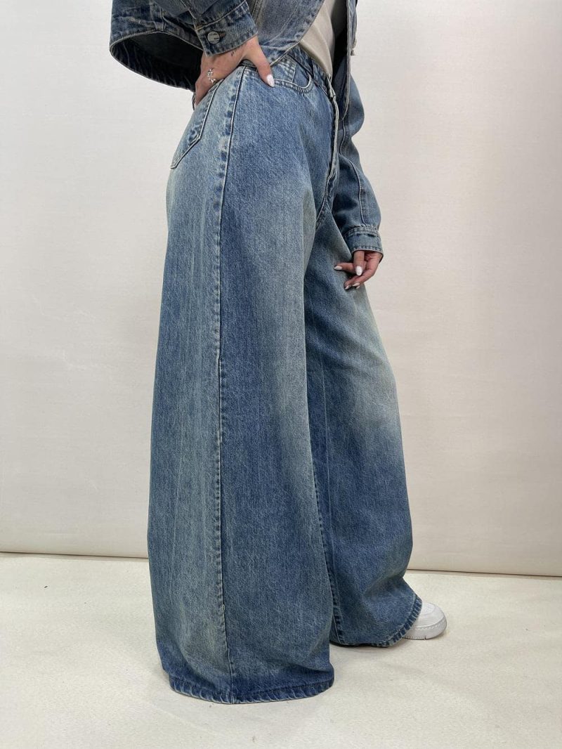 شلوار جین زنانه سوپر بگ آبی