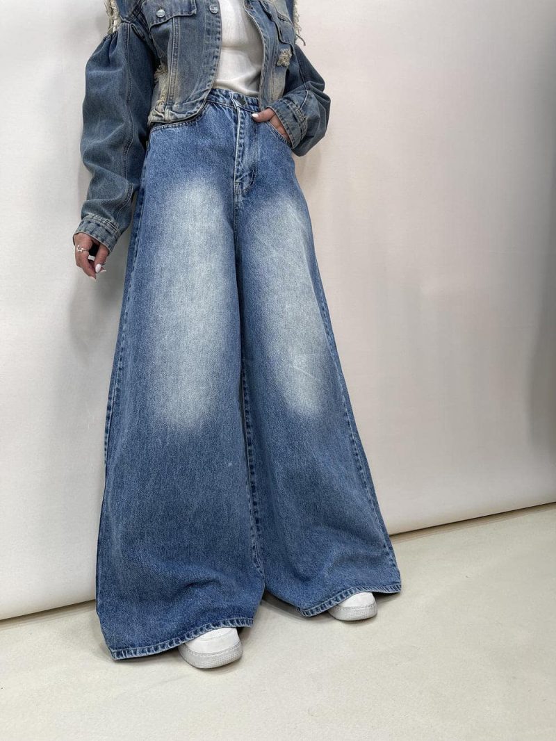 شلوار جین زنانه سوپر بگ آبی