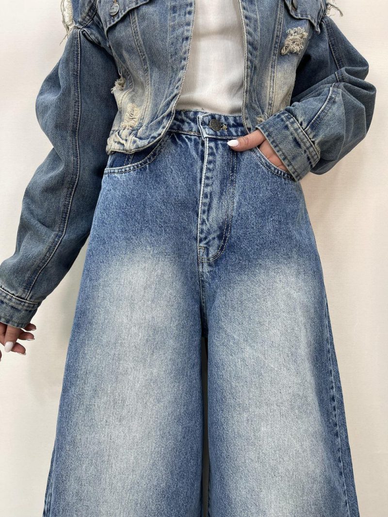 شلوار جین زنانه سوپر بگ آبی