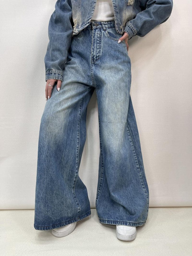 شلوار جین زنانه سوپر بگ آبی