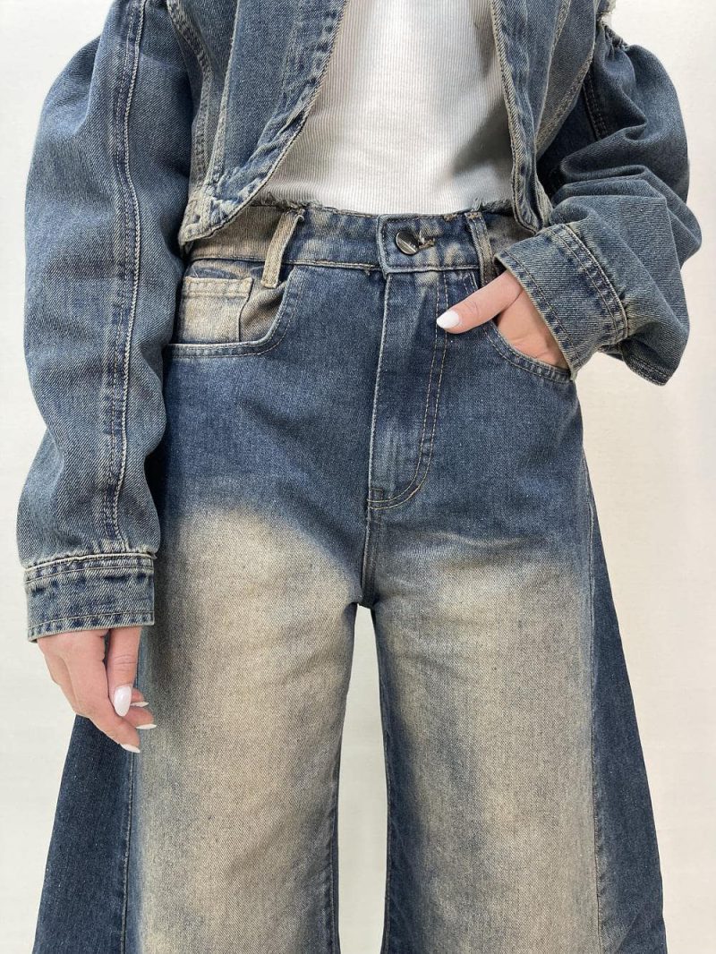 شلوار جین زنانه شافل قد 90