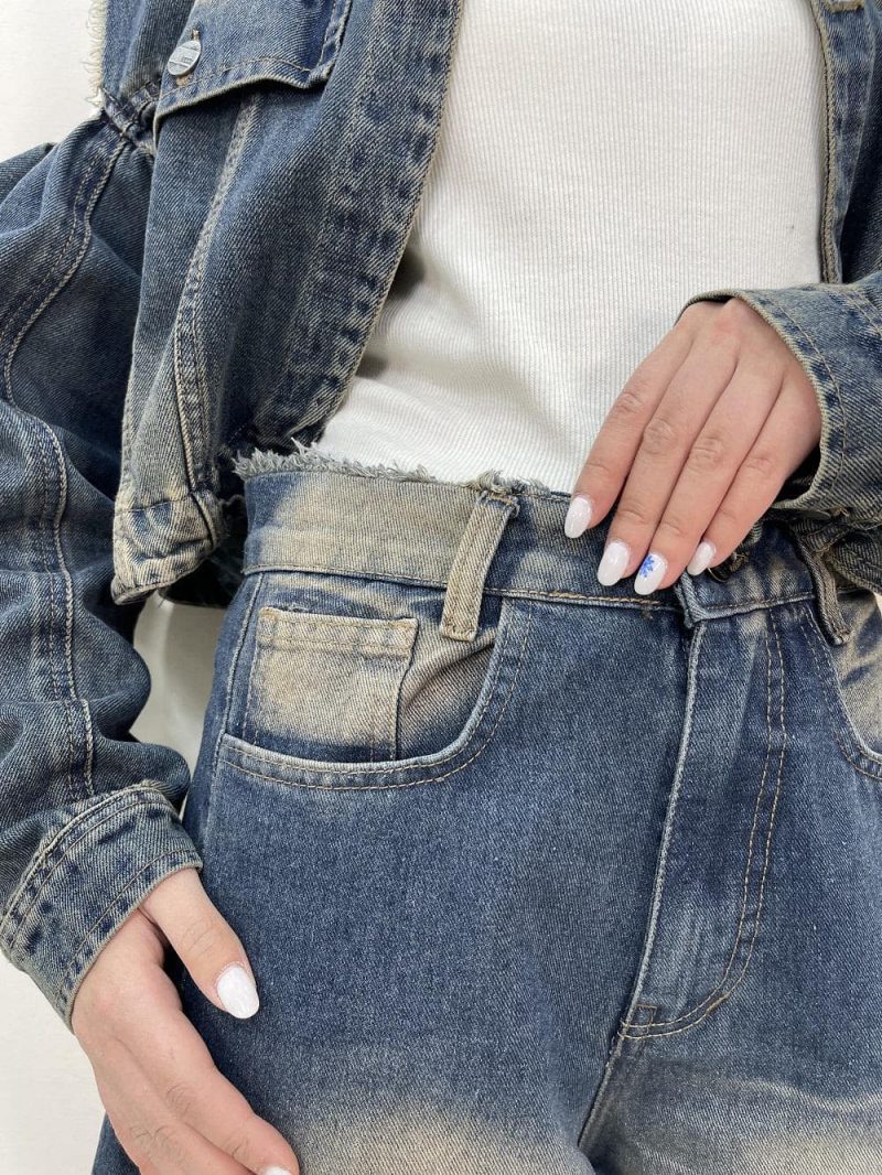 شلوار جین زنانه شافل قد 90