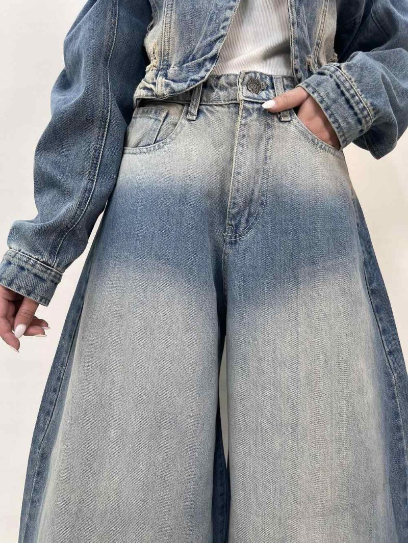 شلوار جین زنانه سوپر بگ بالونی آبی