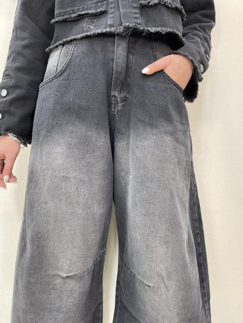 شلوار جین زنانه بالونی زغالی