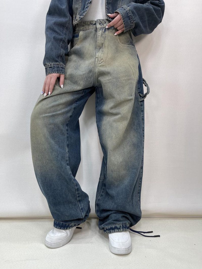 شلوار جین زنانه بالونی مکس آبی