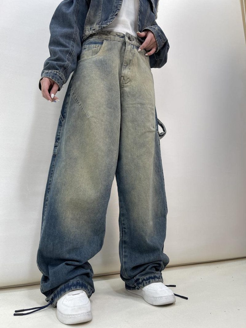 شلوار جین زنانه بالونی مکس آبی