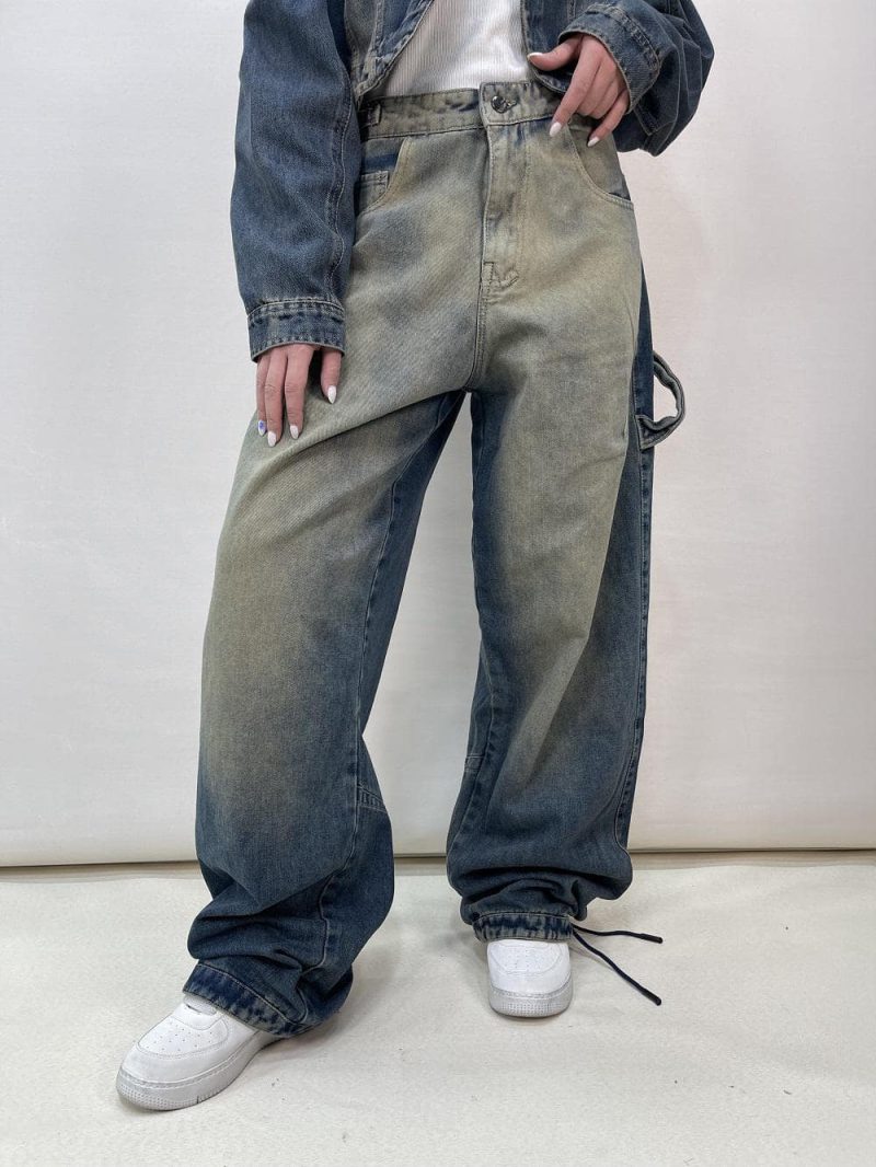 شلوار جین زنانه بالونی مکس آبی