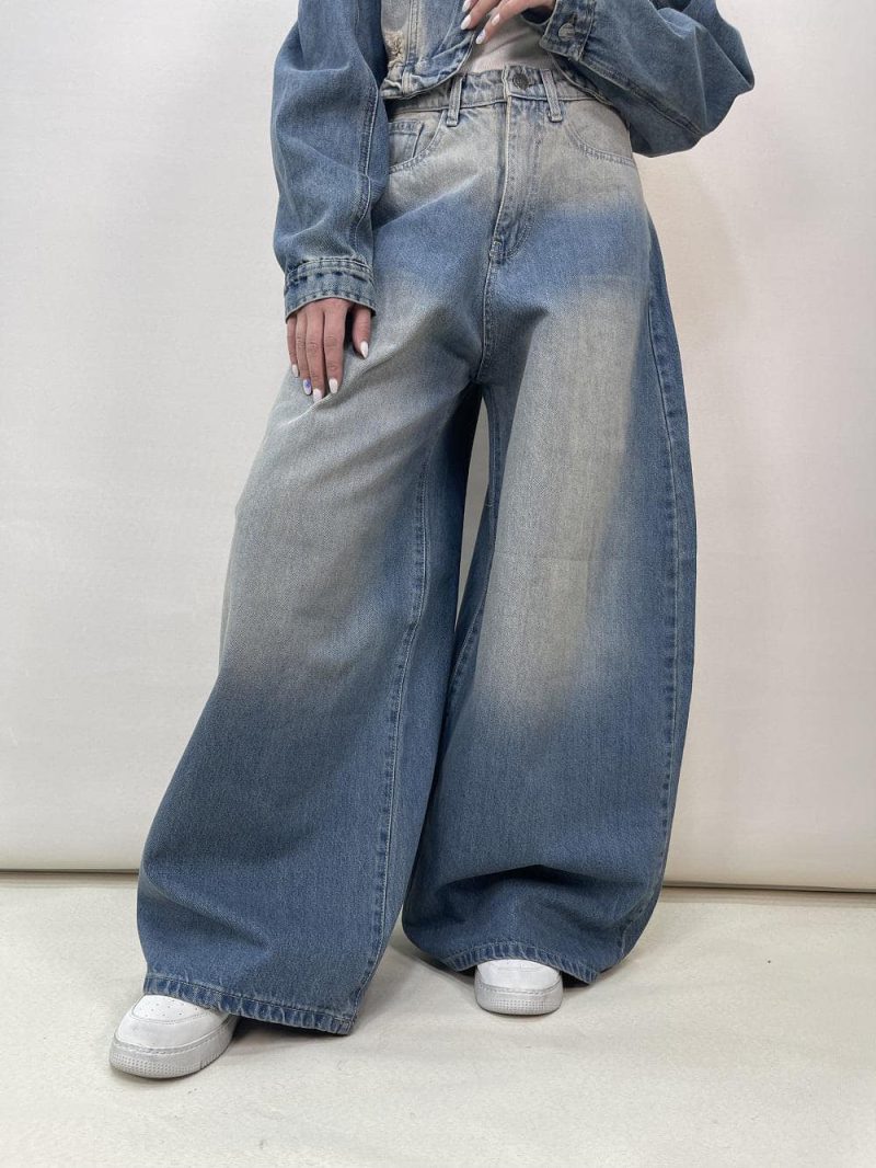 شلوار جین زنانه سوپر بگ بالونی آبی